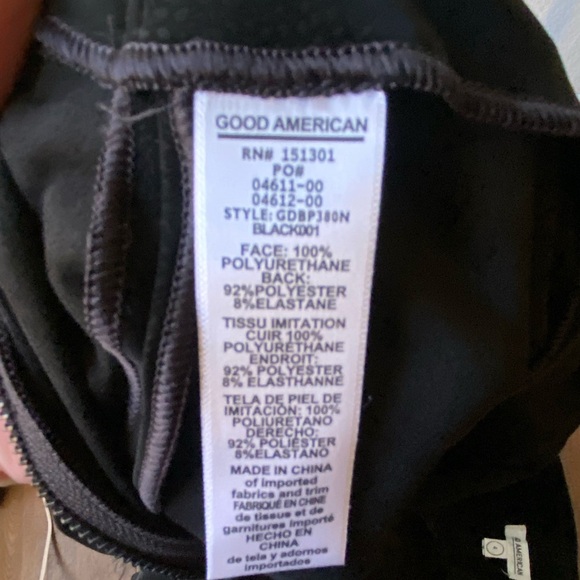 Good American The Croc Exec Black High Waist Faux Leather
Pants SZ 4 - Picture 15 of 16